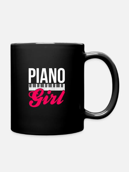 Cool Piano Design Quote Colorful Piano Girl - Tasse einfarbig - Schwarz