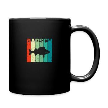 Barsch retro Geschenke zum Barsche Angeln - Tasse einfarbig - Schwarz - Rechts