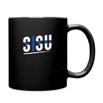 Sisu Finlande Drapeau Finlandais Vintage Team Sport - Mug uni - noir - Droite