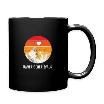 Bayerischer Wald - Lustig bayerisch - Tasse einfarbig - Schwarz - Rechts