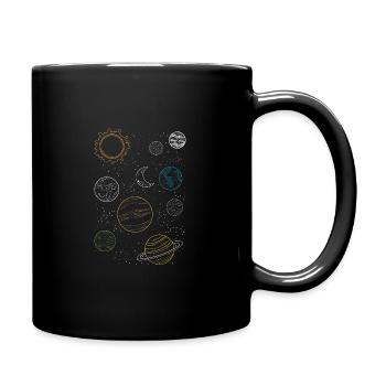 Artistic Universe Design Quote Colorful Planets Ar - Tasse einfarbig - Schwarz - Rechts