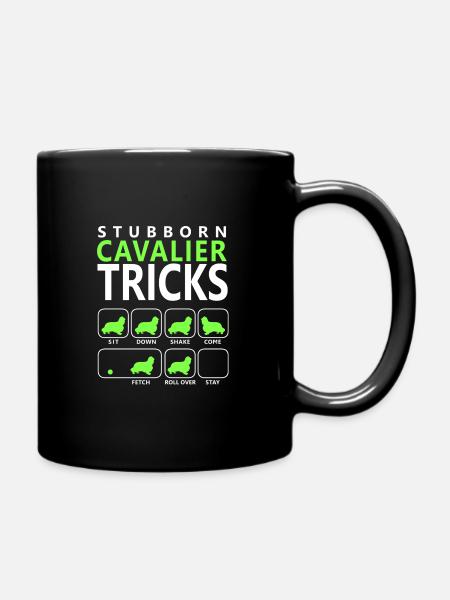 Stubborn Cavalier Tricks - Full Colour Mug - black