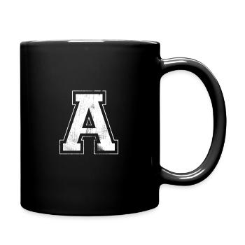 A Anfangsbuchstabe "A" - Tasse einfarbig - Schwarz - Rechts