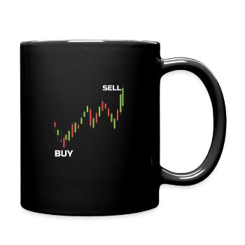 Gift for Trader Stockbroker Share Stock Buy - Full Colour Mug - black - Right