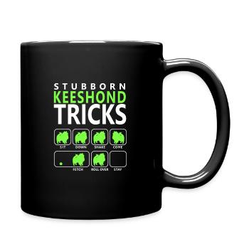 Stubborn Keeshond Tricks - Full Colour Mug - black - Right