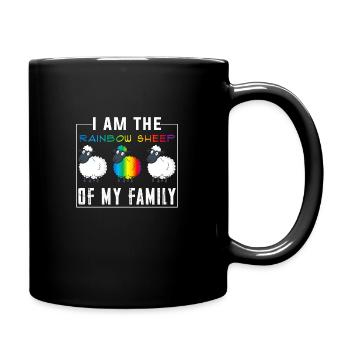 CSD Schaf Regenbogenfarben - Tasse einfarbig - Schwarz - Rechts