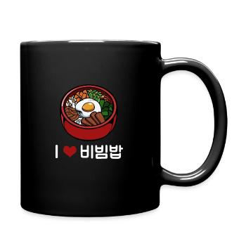 I Love Bibimbap Korean dish eat rice - Full Colour Mug - black - Right