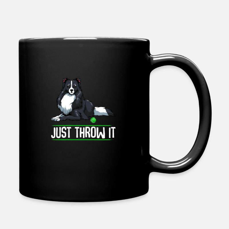 Just Throw It Border Collie dog animal lover - Full Colour Mug - black