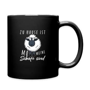 Zuhause ist wo meine Schafe sind I T-Shirt - Tasse einfarbig - Schwarz - Rechts