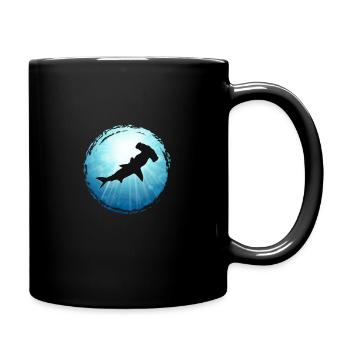 Hammerhai blaues Meer Ozean Tauchen Freitauchen Ap - Tasse einfarbig - Schwarz - Rechts