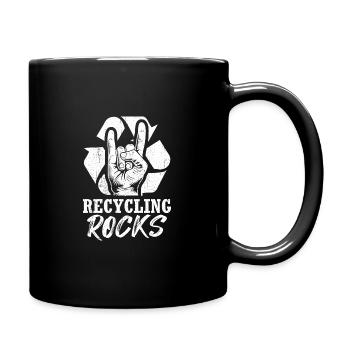 Meme Recycling Design Quote Recycling Rocks - Full Colour Mug - black - Right