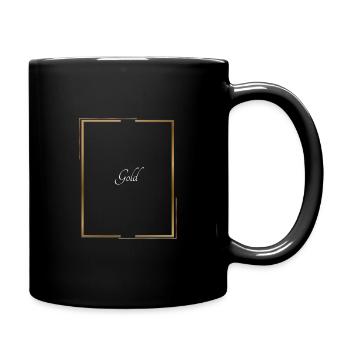 Chemise dorée avec cadre doré - Mug uni - noir - Droite