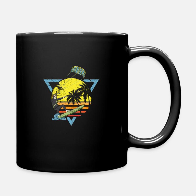 Kiteboarder Surf Kite und Kitesurfing Geschenk - Tasse einfarbig - Schwarz