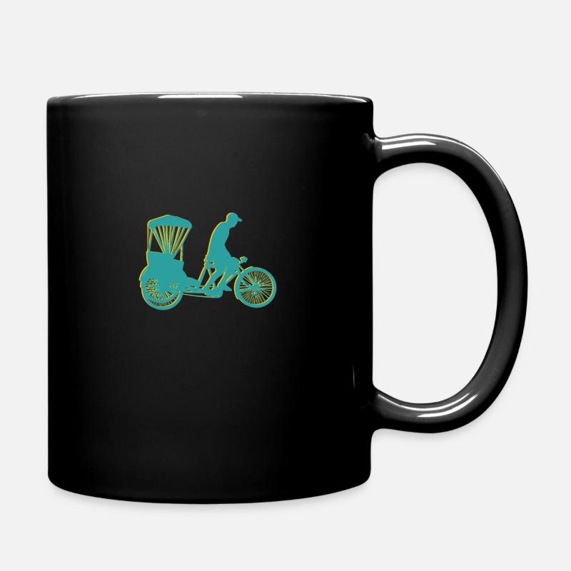 riquexo, rikshaw, rikscha - Tasse einfarbig - Schwarz