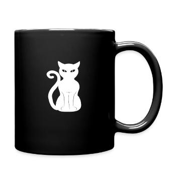 Cute Cat Animal Pet Design - Tasse einfarbig - Schwarz - Rechts