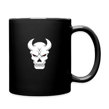 Devil Skull Skull Satan Horns - Full Colour Mug - black - Right