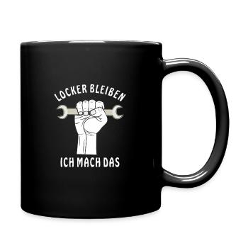 Hand SCHLÜSSEL LOCKER BLEIBEN ICH MACH DAS - Tasse einfarbig - Schwarz - Rechts