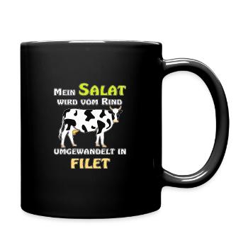 MEIN SALAT WIRD VOM RIND UMGEWANDELT IN FILET - Tasse einfarbig - Schwarz - Rechts