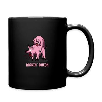 Makin Bacon | Bacon lovers for bacon fans - Full Colour Mug - black - Right
