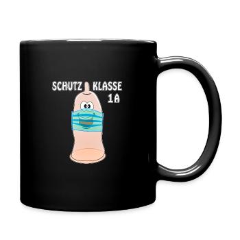 PRÄSERVATIV MASKE RUNDUMSCHUTZ - Tasse einfarbig - Schwarz - Rechts
