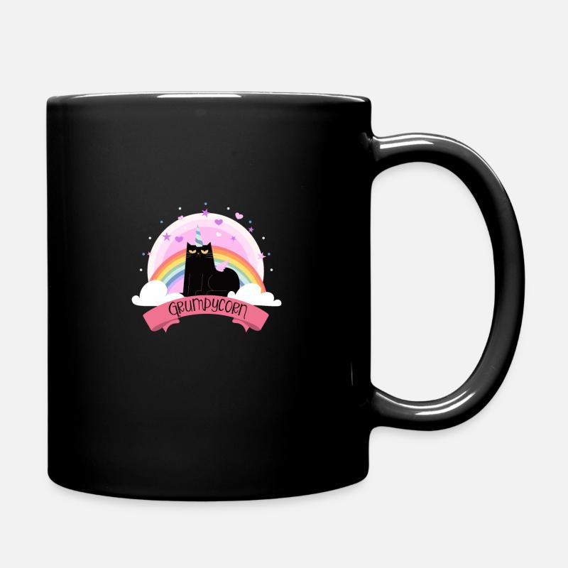 Grumpycorn Grumpy Einhorn Katze - Tasse einfarbig - Schwarz
