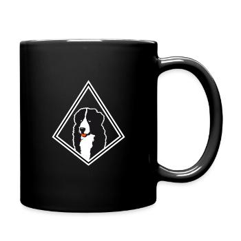 Dog diamond design - Full Colour Mug - black - Right