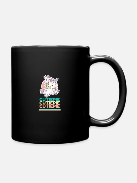 Cutiepie Einhörner Junge Mädchen Kinder Bunt - Tasse einfarbig - Schwarz