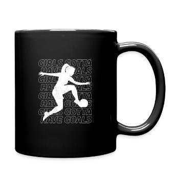 Fußball Frauenfußball Girls Goals Damen Sport - Tasse einfarbig - Schwarz - Rechts