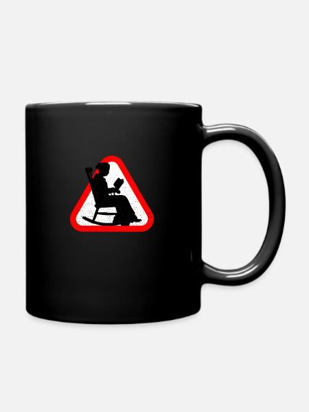 Attention Grandma - Full Colour Mug - black
