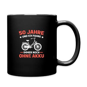 50. Geburtstag Biker Mountainbike 50. Jahre - Tasse einfarbig - Schwarz - Rechts