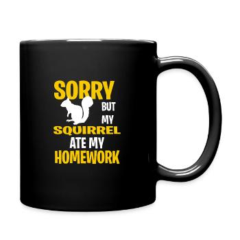 Funny Squirrel Present Idea - Full Colour Mug - black - Right