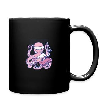 Oktopus Krake Sushi Chef Koch - Tasse einfarbig - Schwarz - Rechts