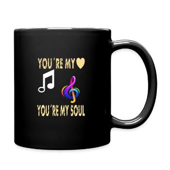 you're my heart you're my soul music gift idea - Full Colour Mug - black - Right