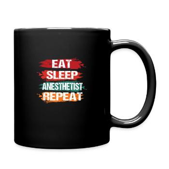 eat anesthesiologist repeat sleep laboratory - Full Colour Mug - black - Right