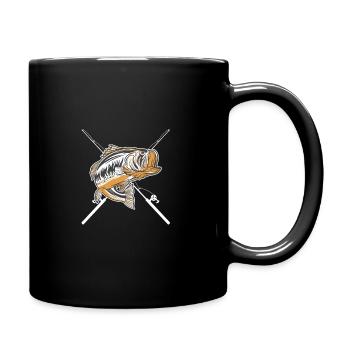 Angler - Petri Heil Fischen - Tasse einfarbig - Schwarz - Rechts