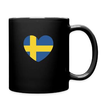 FANTASTIC SWEDEN FLAG DESIGN - Tasse einfarbig - Schwarz - Rechts