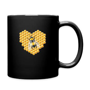 Biene Imker Bienenzüchter Bienenwaben Illustration - Tasse einfarbig - Schwarz - Rechts