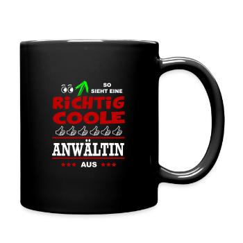 Job Beruf Arbeit Büro Anwältin - Tasse einfarbig - Schwarz - Rechts