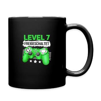 7. Geburtstag Kinder Level 7 Junge Gamer Zocker - Tasse einfarbig - Schwarz - Rechts