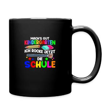 Schulkind Schüler 2021 Rocke Einschulung - Tasse einfarbig - Schwarz - Rechts