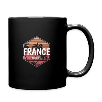Marseille France Beach Vacation Souvenir - Full Colour Mug - black - Right