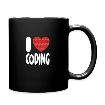 I Love Coding - Programmeur T-shirt - Mug uni - noir - Droite