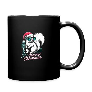 Neon Christmas Squirrel: 90s Style - Full Colour Mug - black - Right