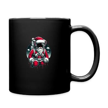 Der Weihnachtsmann Im Weltall - Tasse einfarbig - Schwarz - Rechts