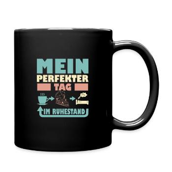 Eisenbahn Rentner Opa - Ruhestand Spruch - Tasse einfarbig - Schwarz - Rechts