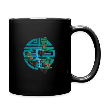 Arbre Japon Bonsai signe de chute d’eau en bambou - Mug uni - noir - Droite