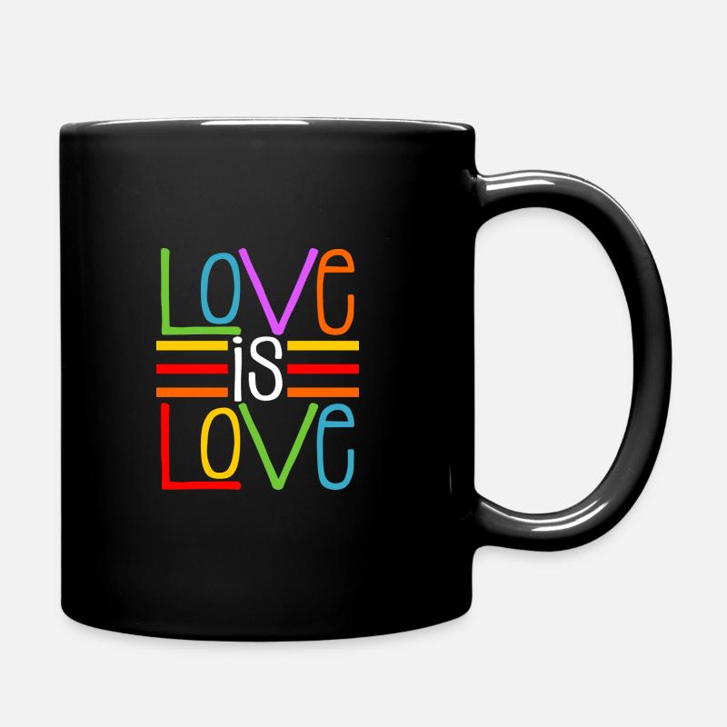 Love is love stacked - Tasse einfarbig - Schwarz