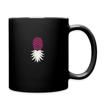 Lustiges Upside Down Ananas-Swinger-Merchandise - Tasse einfarbig - Schwarz - Rechts