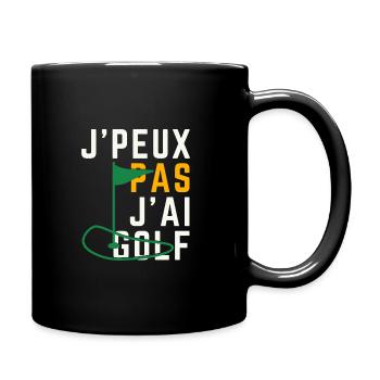 Ich kann nicht Golf haben - Tasse einfarbig - Schwarz - Rechts