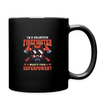 Feuerwehrmann Red Line Freiwilliger Feuerwehrmann - Tasse einfarbig - Schwarz - Rechts